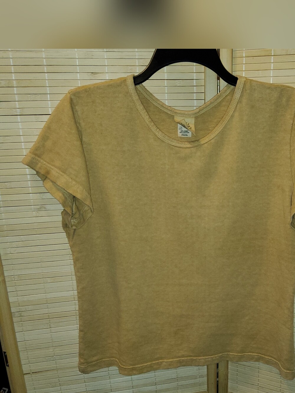 Women's Washed Tan Short Sleeve Tee-Hemp Blend